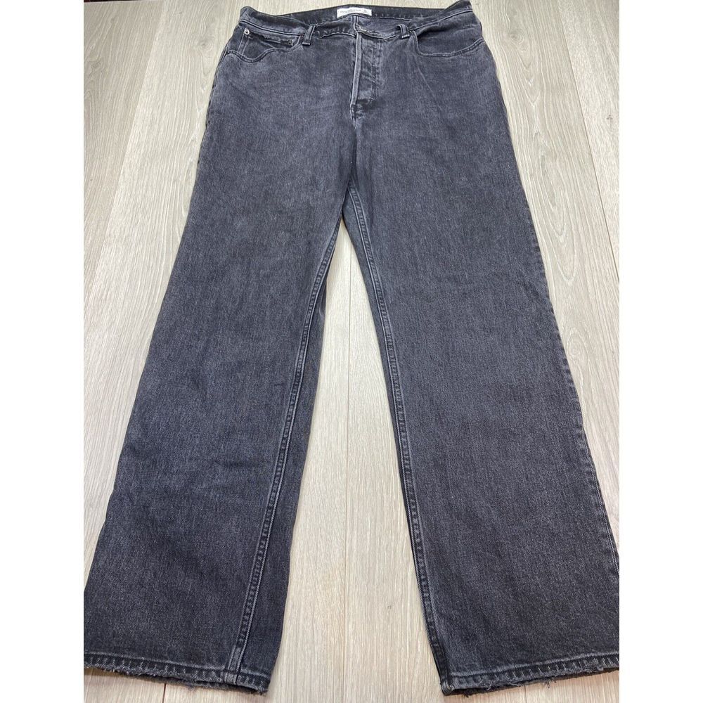 Abercrombie & Fitch Jeans Womens 31/12‎ Black 90s Baggy Button Fly Low Rise Wide